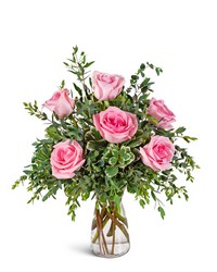 Half Dozen Pink Roses
