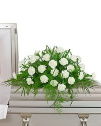 White Divinity Casket Spray in Savannah, MO and St. Joseph, MO